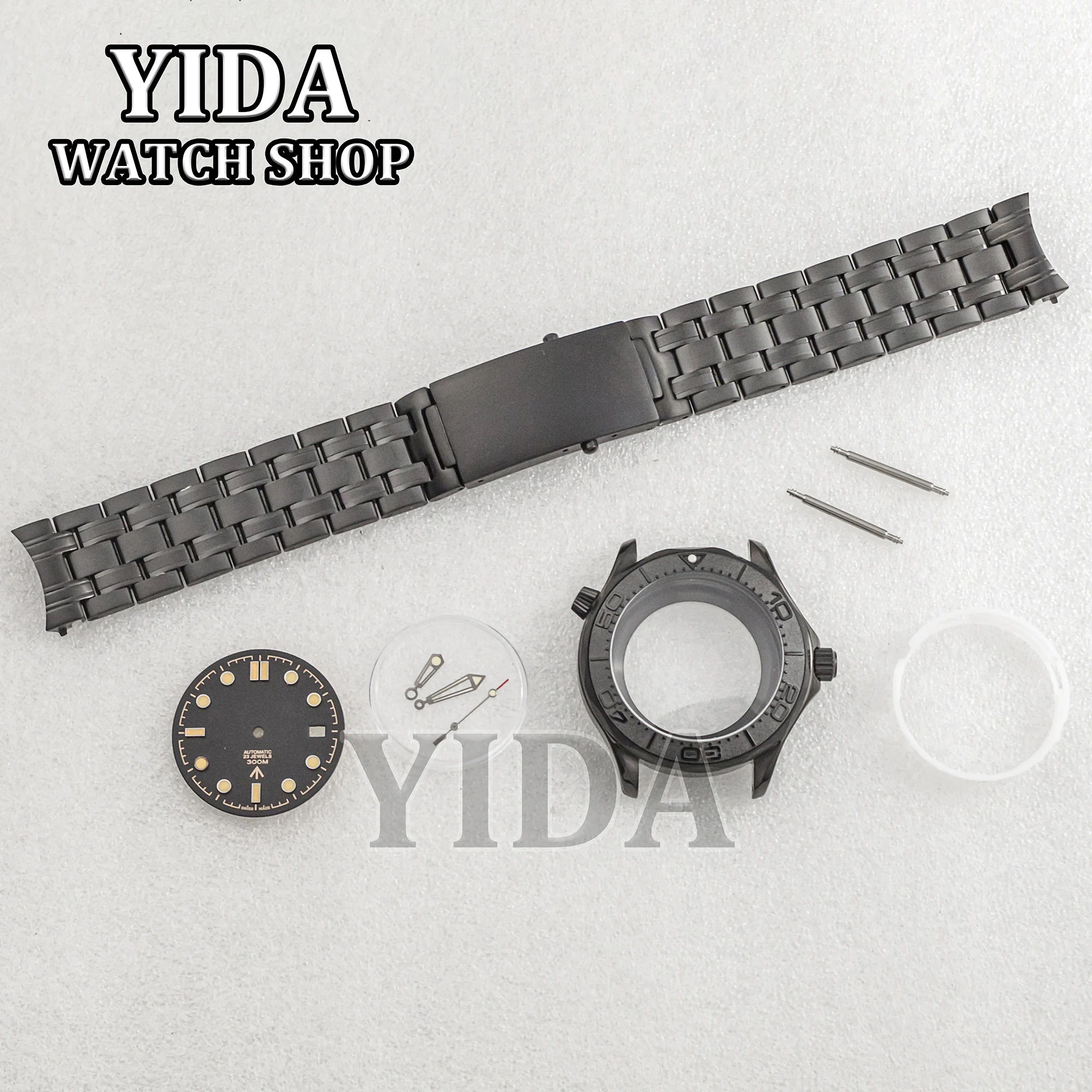 For Seamaster 300 NH35 NH36 Watch Case Strap Accessories Dial Bezel Ring Cover Stainless Steel 31mm Face Luminous Pointers Parts