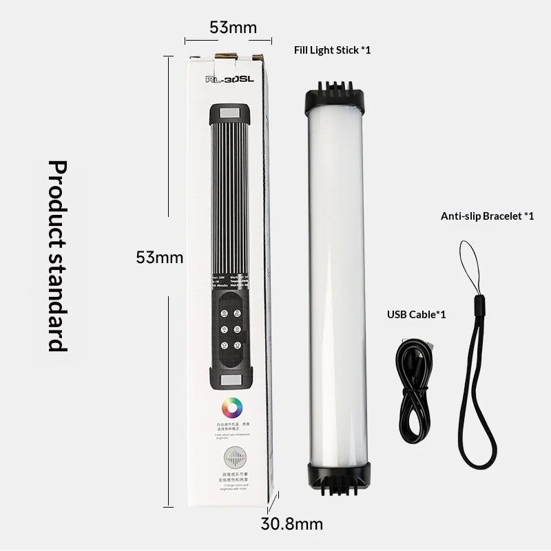 Gashapon Portable Rgb Led Light Stick Handheld Fill Light Color Changing For Video Shooting Vlogging Outdoor Live Stream