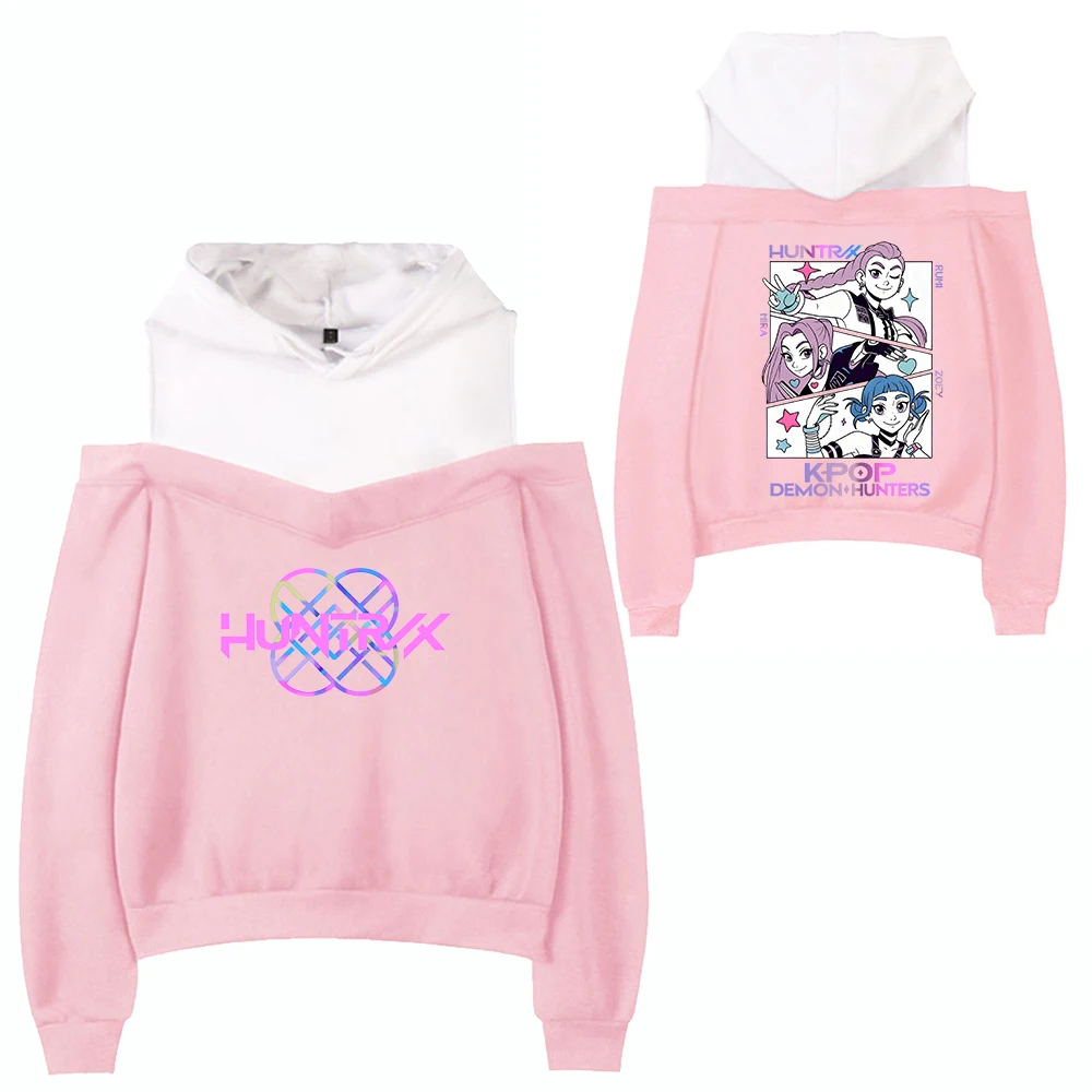 سترة بغطاء للرأس بأكمام طويلة مكشوفة الكتفين من Kpop Demon Hunters - طبقة خارجية حسية هدية عيد الميلاد لصديقتك/الأم