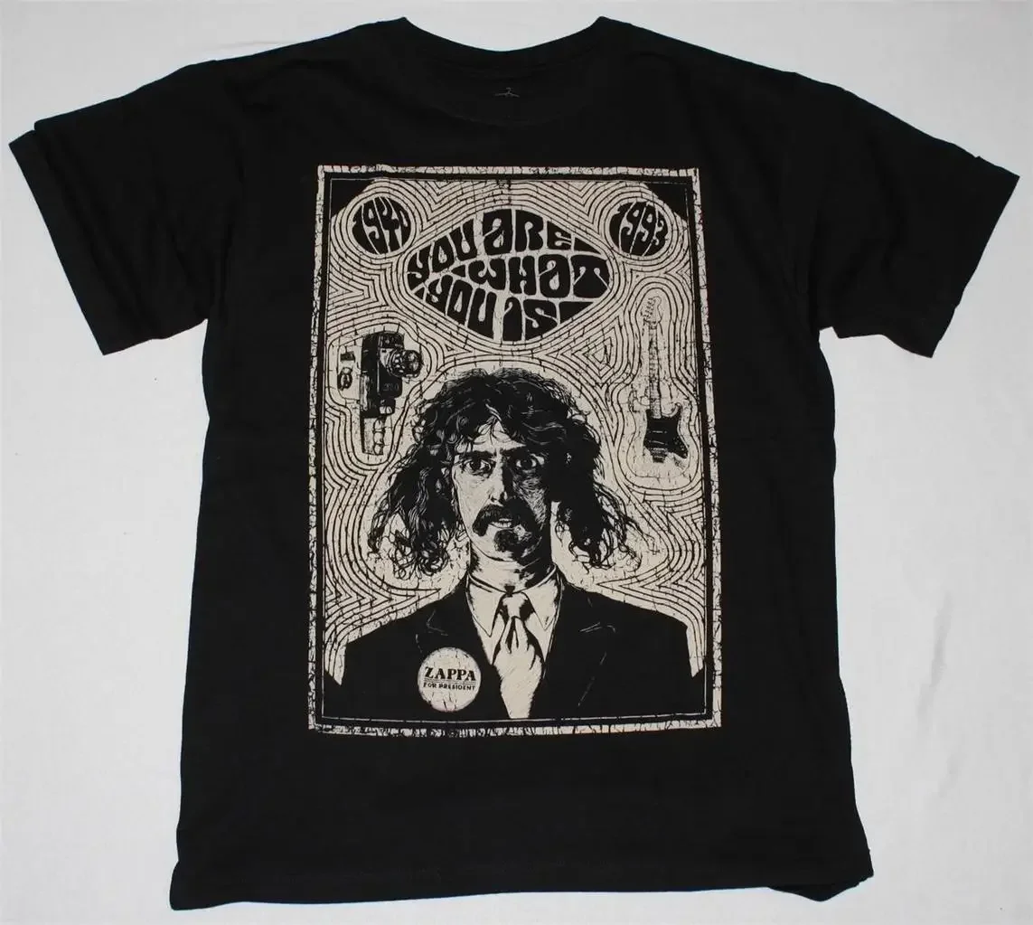 Camiseta preta de Frank Zappa masculina, camiseta engraçada de Harajuku, você é o que você é as mães da invenção, rara, nova