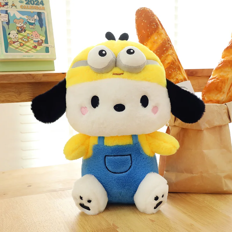 Anime Sanrio Cosplay Cross-dressing Puppe Minion Pacha Hund Plüsch Spielzeug Kissen Nette Große kinder Geburtstag Geschenk Dekoration