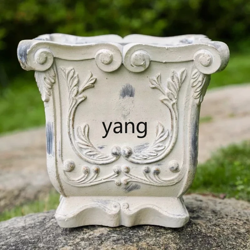 LTT retro old relief flower pot outdoor courtyard garden decoration ornament villa balcony