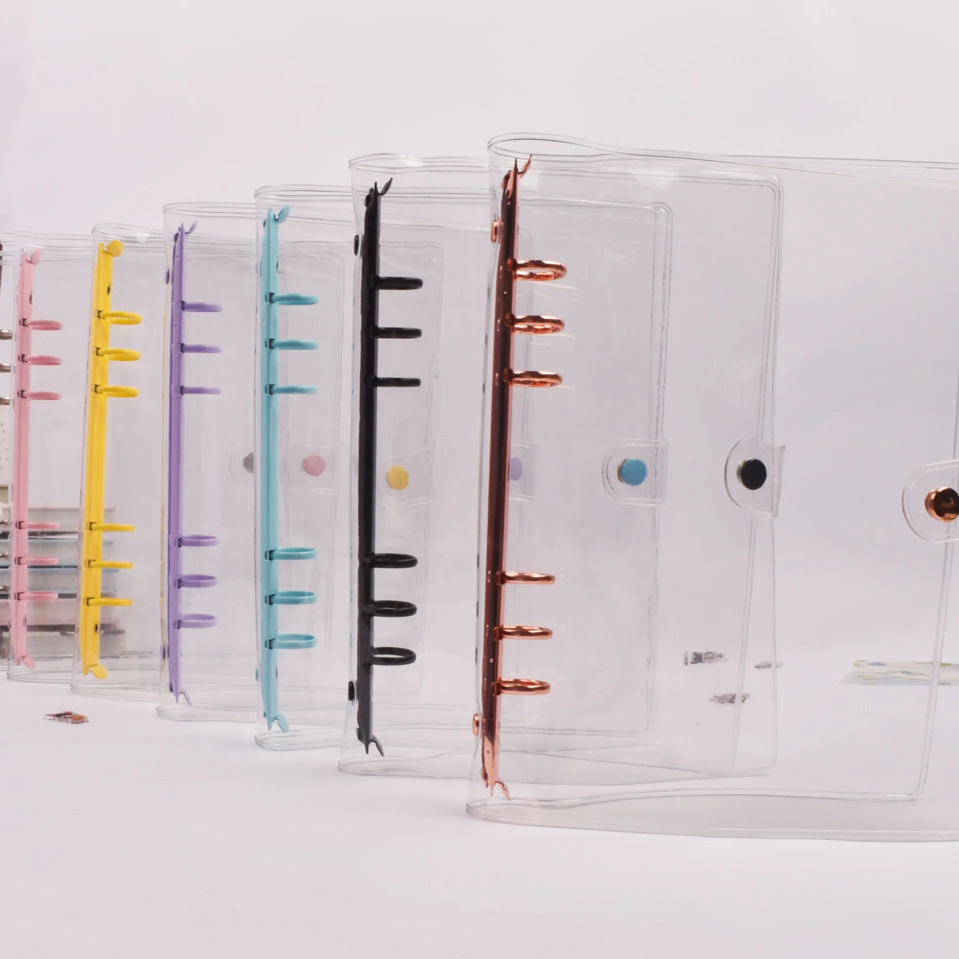 PVC binder shell Transparent A5 handbook shell Cover cover Storage core loose-leaf book notes pvc zipper bag