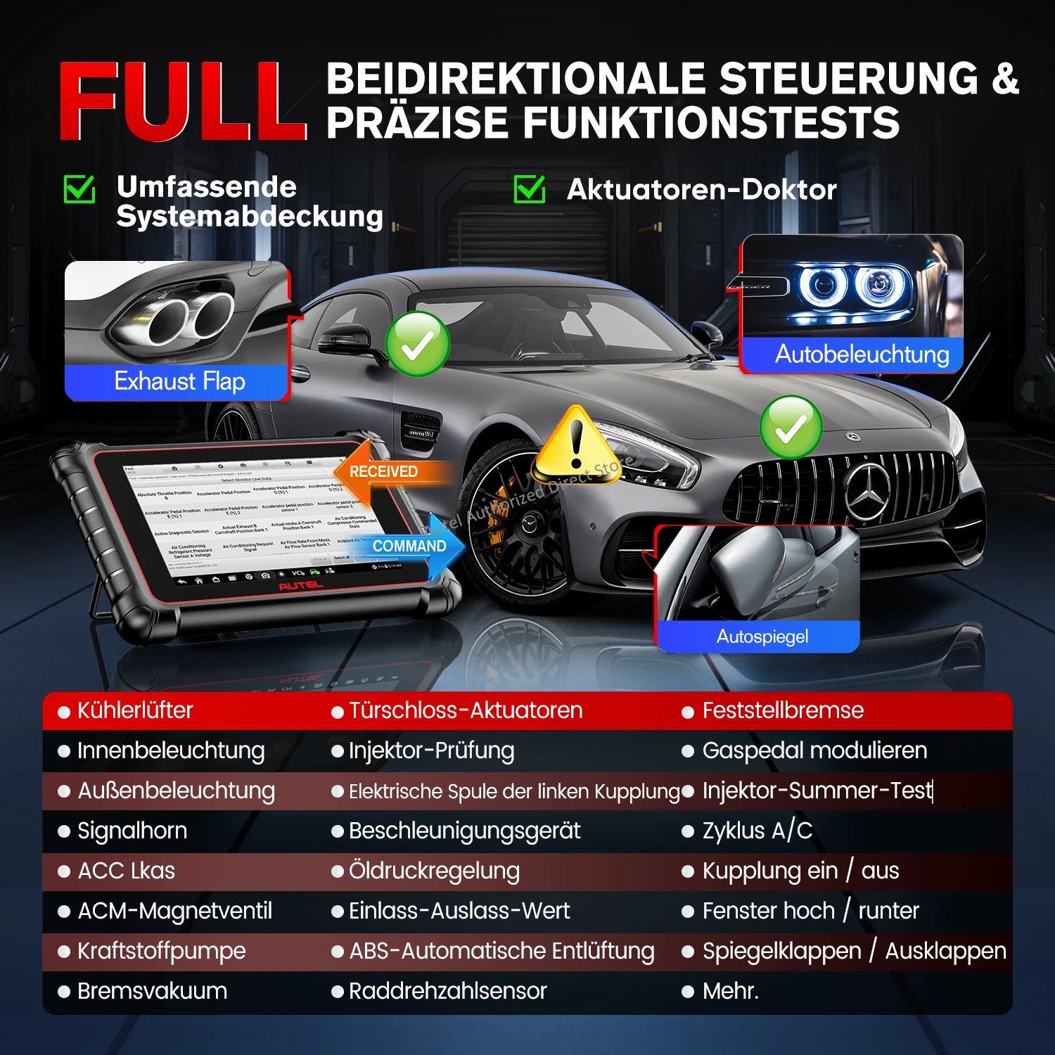 Autel MaxiPRO MP900-BT MP900BT OBD2 Diagnosegerät Automotive Scanner ECU-Codierung Bidirektionales Scan-Tool CAN FD DoIP Verbesserte Version des MP900 – Detail 12