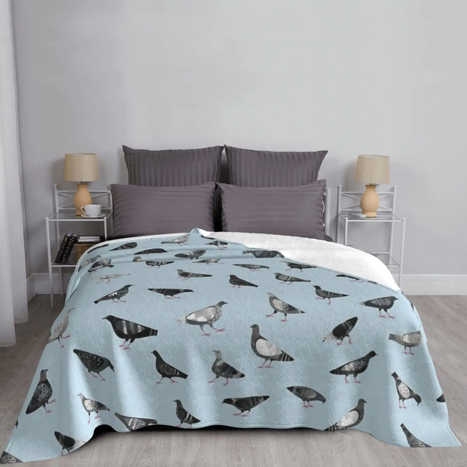 Pigeons Doing Pigeon Things Bedspreads For Bed Throw Blanket Vintage Prevent Allergy Beach For Kids