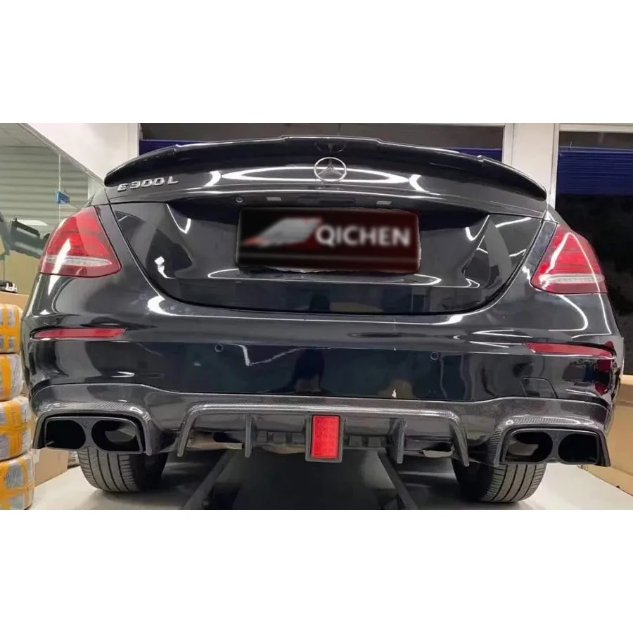 For Mercedes Benz E Class W213 E63 E300 E260 350 Carbon Fiber Back lip Car Rear Bumper Diffuser Rear Splitters Spoiler body kit - view 4