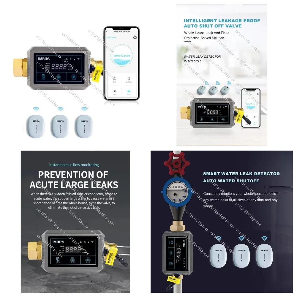 Smart WiFi Water Leak Detector with App Control and Shut Off Valve