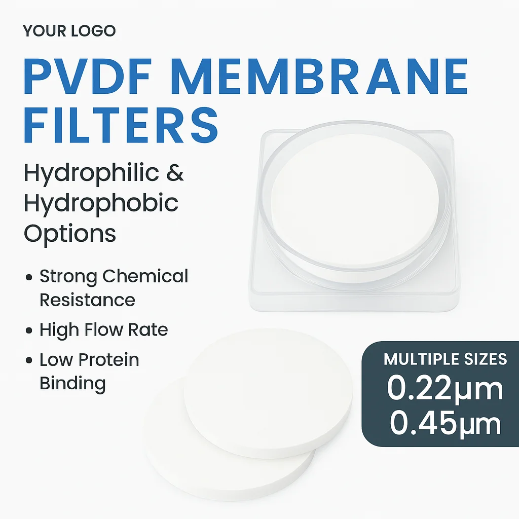 50 ピース/ロット PVDF 微多孔膜フィルター親水性疎水性 0.22um 0.45um 溶剤濾過 HPLC ラボ水分析