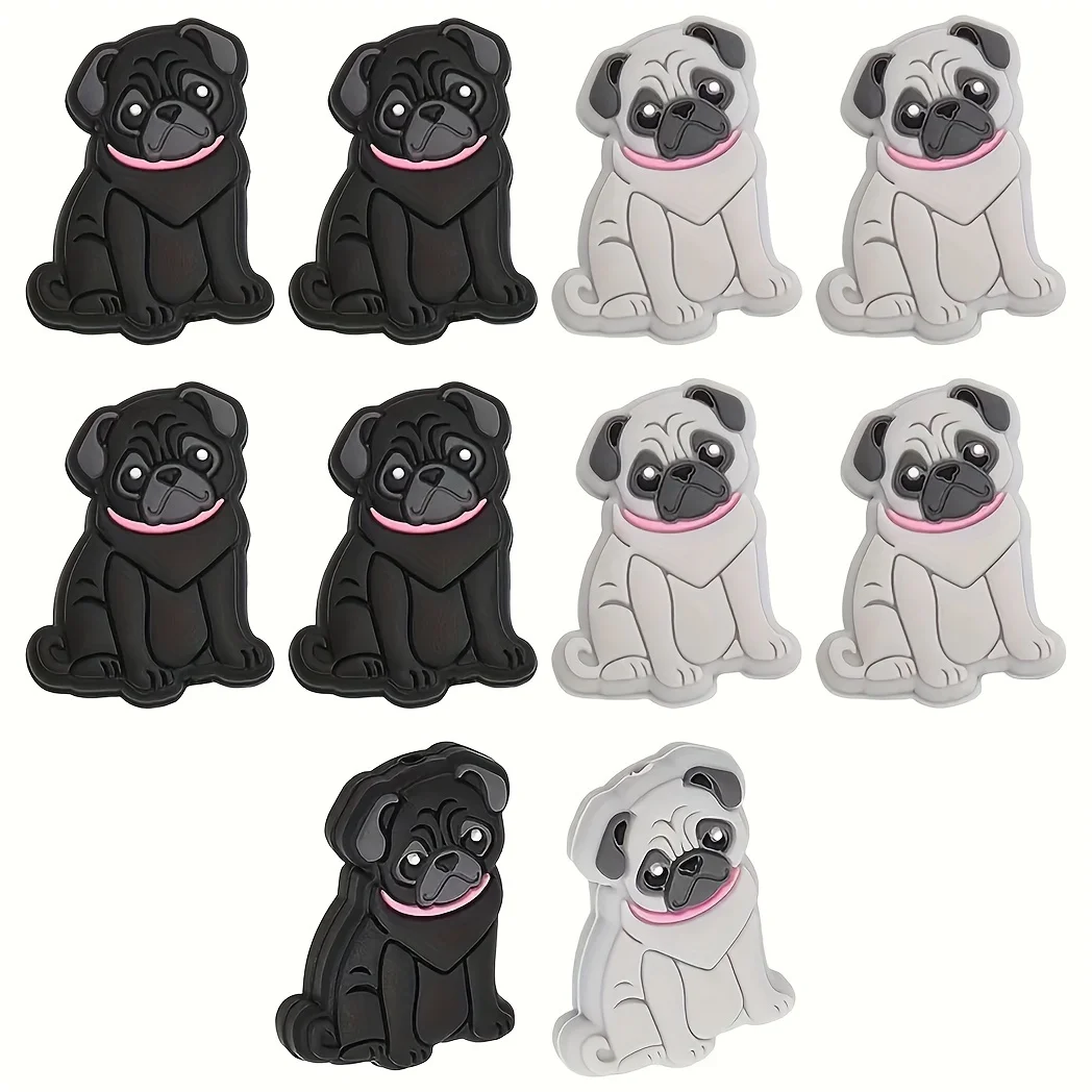 5 Stück Lebensmittelqualität Hunde Silikon Fokalperlen, DIY Stift Dekoration Zubehör, kreativ für Schmuckherstellung DIY Perlenstifte Dekore