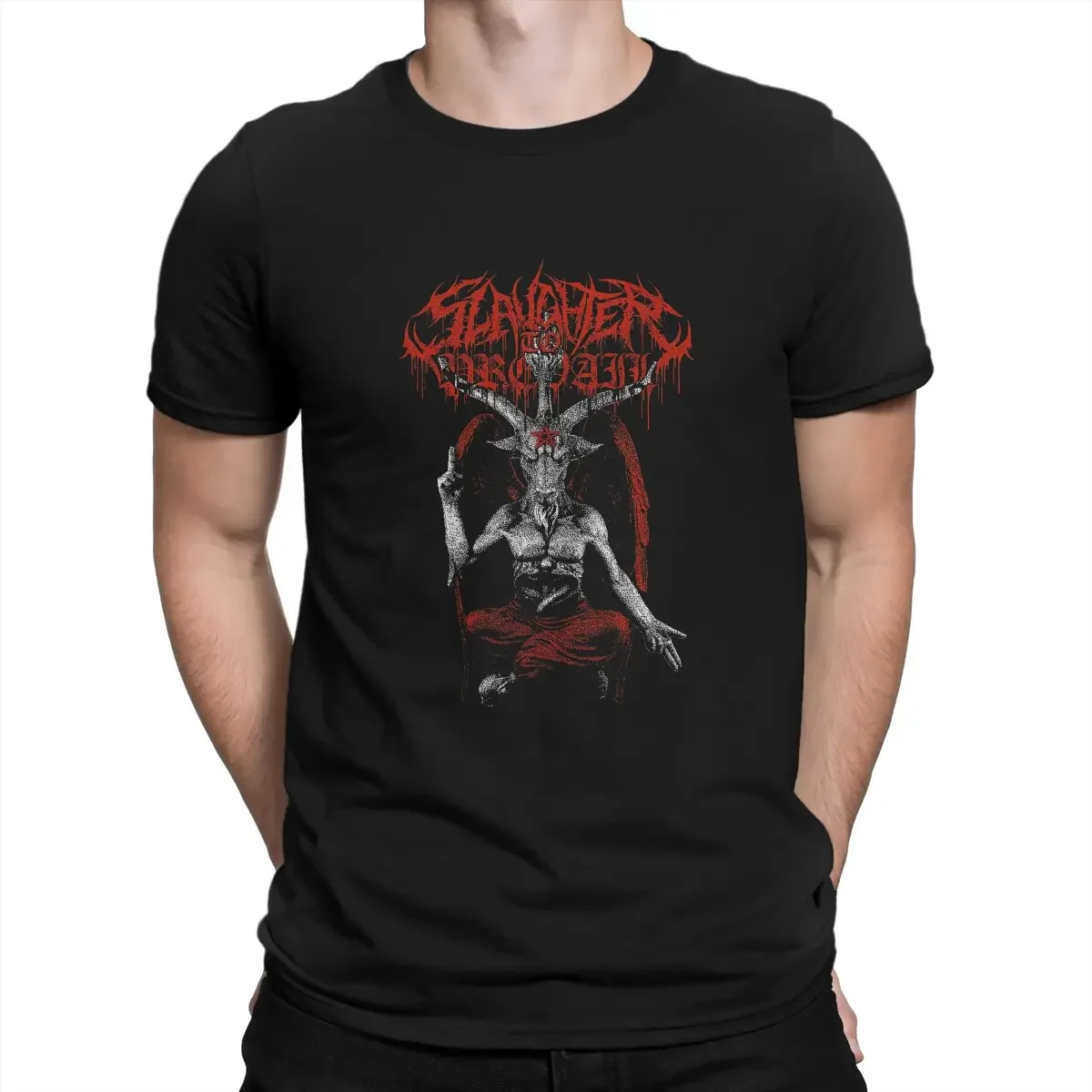 Cheavyweight streetwear anime Slaughter to Prevail Classic Special TShirt Baphomet Art Leisure T Shirt Hot Sale T-shirt For Men