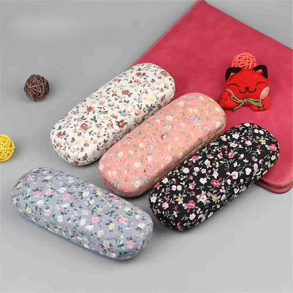 EOENKK Retro Floral Sunglasses CasePrinted Cloth Reading Glasse Box Hard Eyewear Protector Women Optical Glasses Storage Case