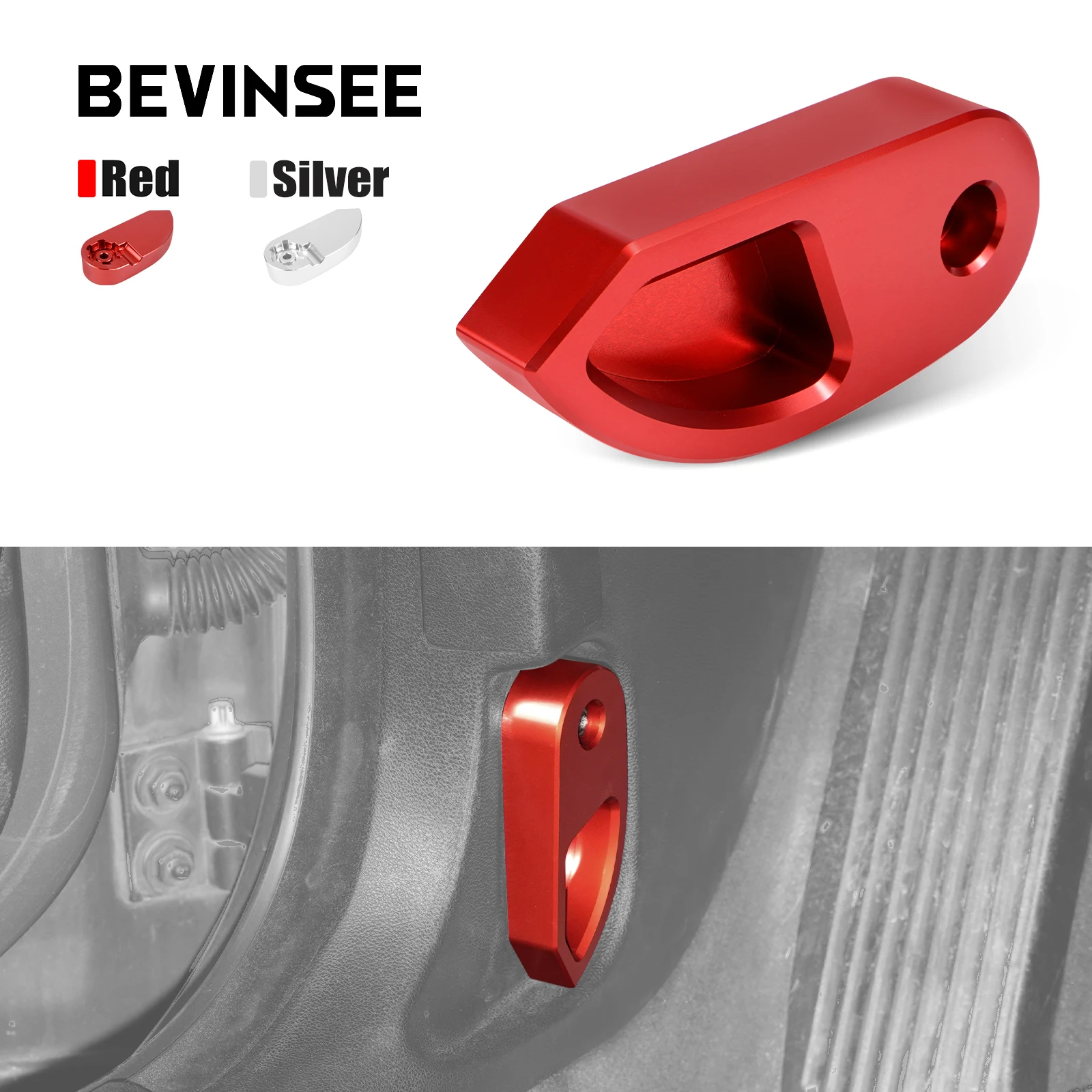 BEVINSEE Hood Latch Handle Bracket Trim Aluminum For BMW E90 E92 E91 E93 E81 E82 E87 E88 F06 F12 F13 X1 E84 51237058117