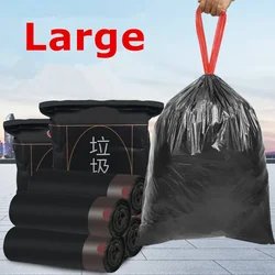 Bolsas de basura grandes con cordón para hojas de césped, bolsas de basura grandes multiusos para el hogar, almacenamiento de limpieza, 25/30 galones, color negro, 20 piezas