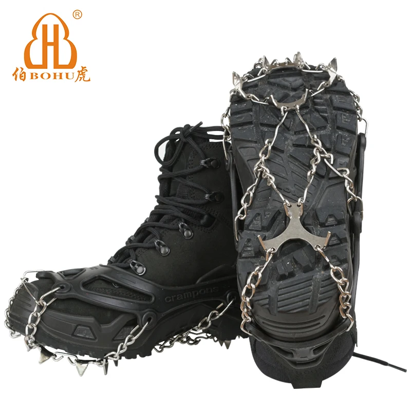 BOHU High quality ice snow crampon Snow Cleats Hiking r Ice Snow Crampons Ice Gripper emergency tools