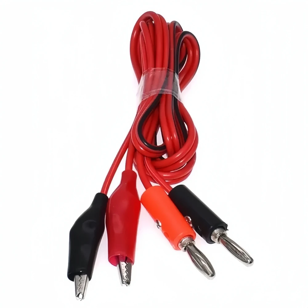 1M Alligator Cilp to AV Banana Plug Test Cable Lead Connector Dual Tester Probe Crocodile Clip for Multimeter Measure Tool