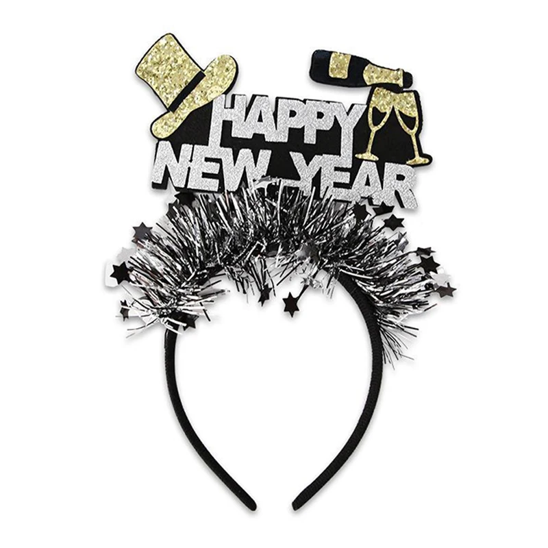 New Year\'s Headband Gold And Silver Color 2025 Christmas Party Accessories