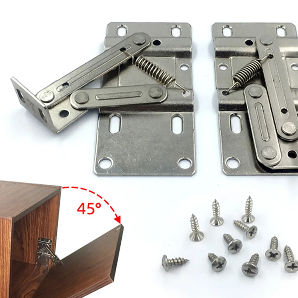 

4pcs 45 Degree Spring Hinge Hidden Cabinet Hinge Heavy Duty Thickened Plate Strong Load Bearing Hinges For Tip Out Trays