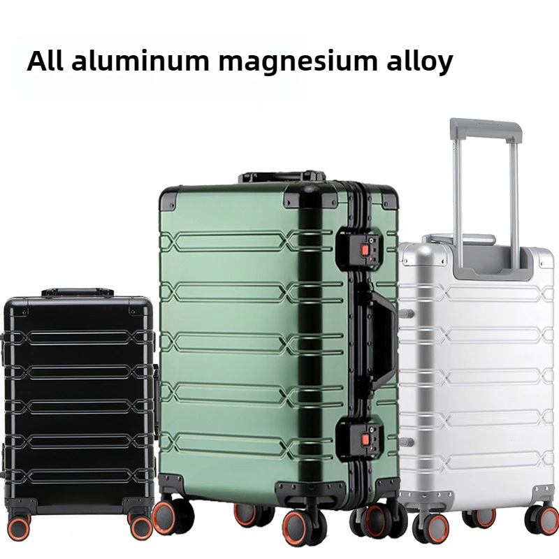 All aluminum magnesium alloy luggage, aluminum frame suitcase, high-end travel suitcase, high-value password box