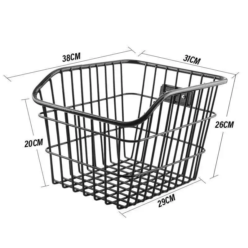

Mountain Bike Rear Ra Basket Student Bicycle Rear Basket Storage Basket Metal Material Covered Bike Accories