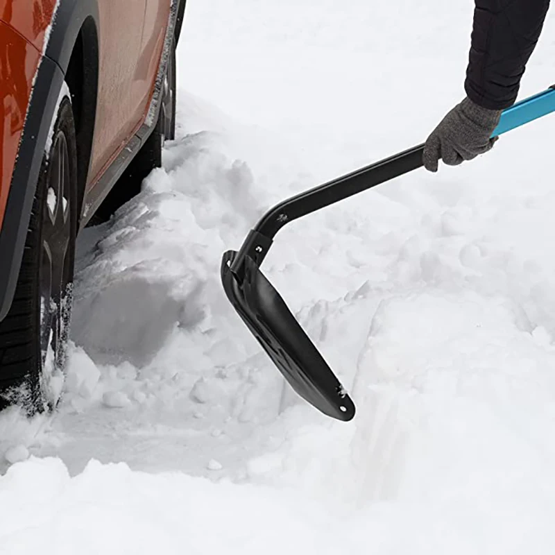 Pala de nieve telescópica de invierno, pala de nieve portátil multifuncional, pala de deshielo, suministros multifunción