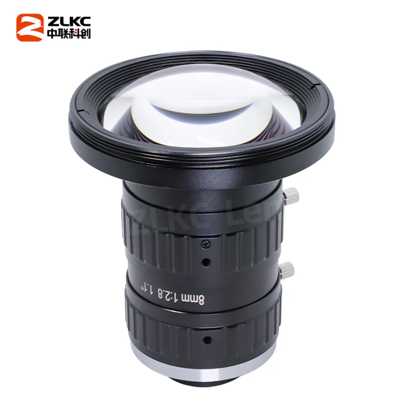 ZLKC FA Lens 8 mm Macro Fixed Focus 25MP 1.1 Inch F2.8 Manual Aperture Machine Vision C Mount Lens For Industrial Camera