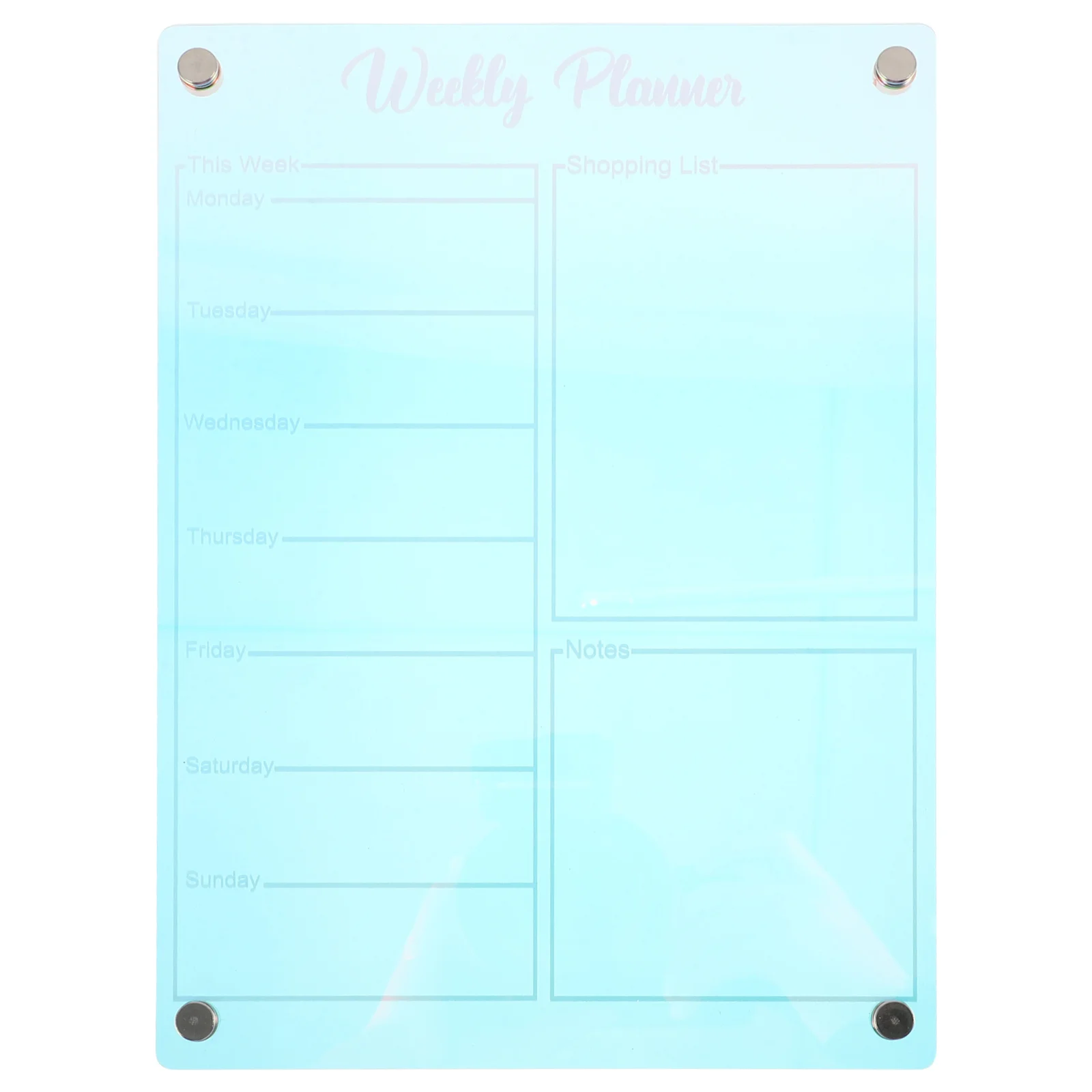 Placa magnética de acrílico apagável a seco, placa de mensagem de memorando de mesa, organizador de planejamento reutilizável, lista de tarefas magnética para geladeira