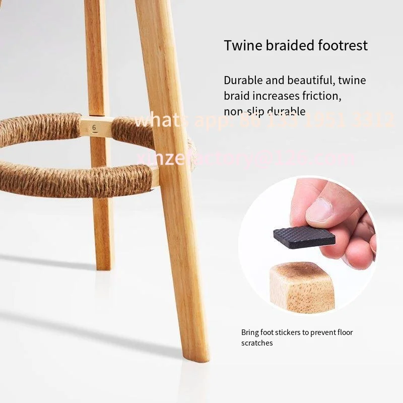 تخصيص مخصص ضوء فاخر خشب متين ارتفاع بار الحديثة الحد الأدنى الدورية مسند الظهر الجدول وكرسي