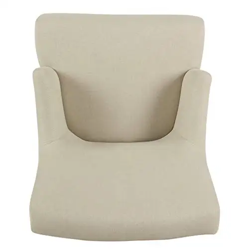 

Cream Fabric Upholstered Armchair For Living Room Bedroom Modern Decorative Seating Furniture