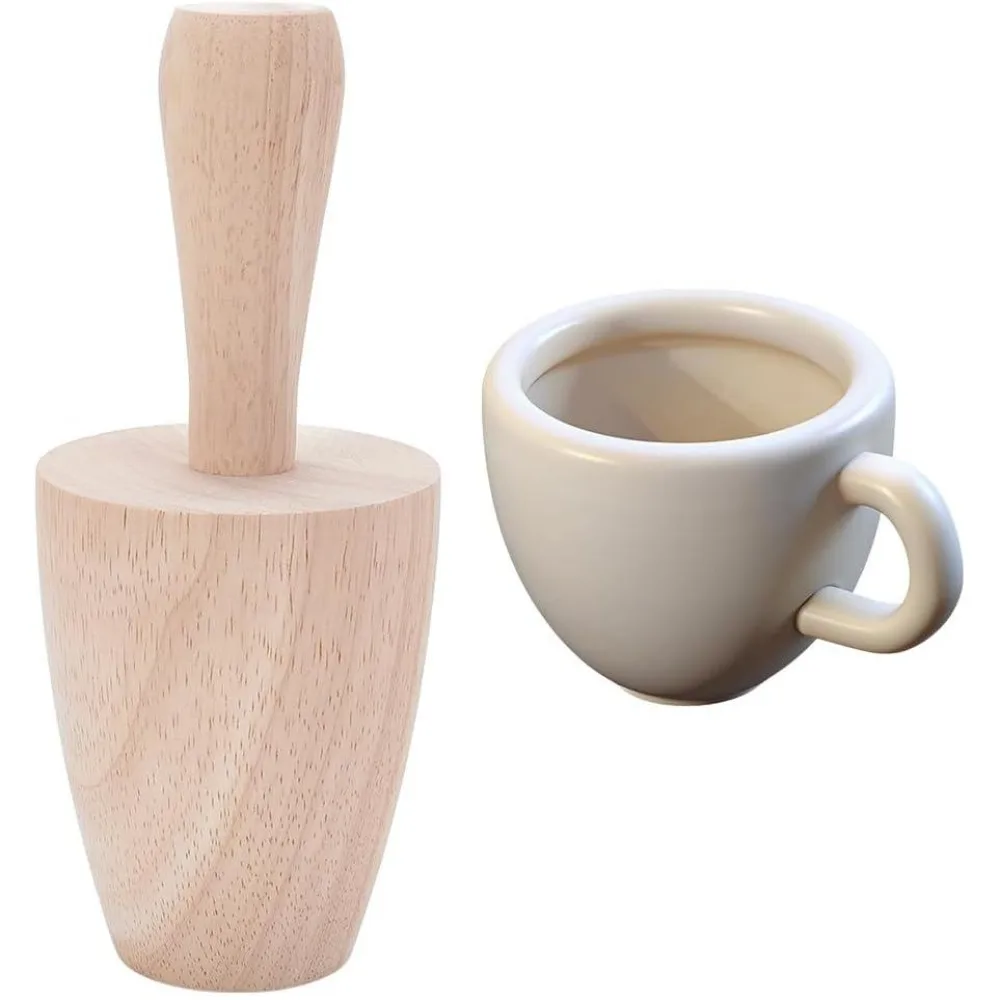 Cup Pottery Tool Wood Curved Plaster Tools Wooden Pottery Shaper Tools Handle Blanched Almond Ceramics Shaping Tool 3.3