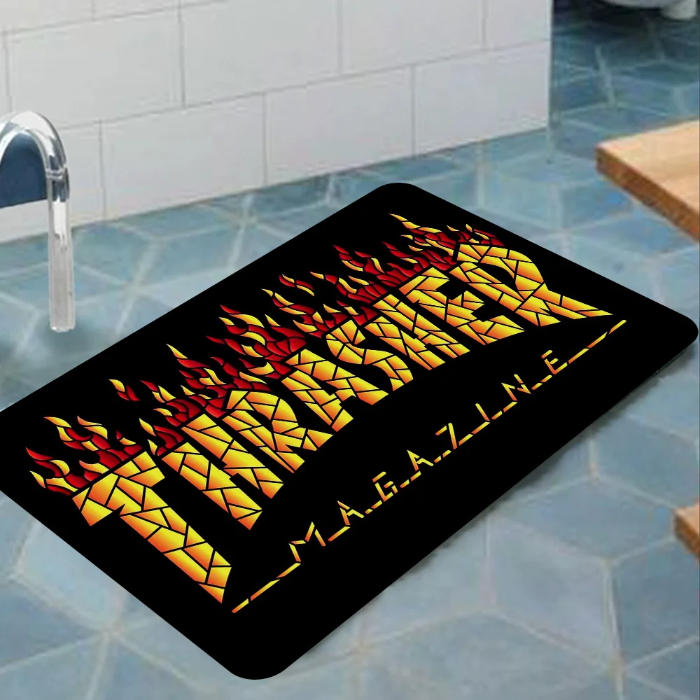 Thrasher Door Mat Anti-slip Absorb Water Long Strip Cushion Bedroon Mat Bedside Mats