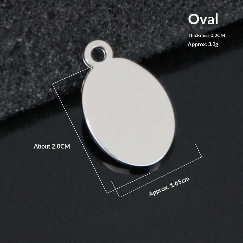 Stainless Steel Charms Tag Pendants Stamping Blank Tags Heart Round Metal Tag for Bracelet Necklace keychaain Jewelry DIY Craft