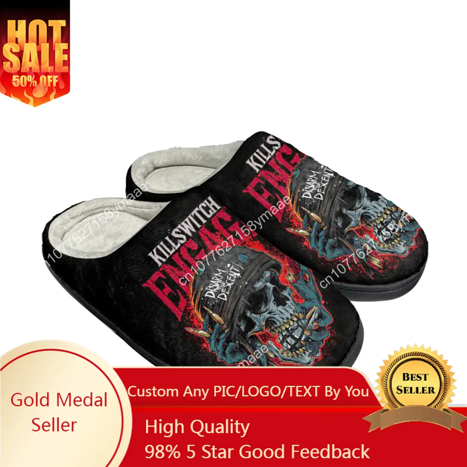 

Killswitch Engage Home Cotton Slippers Mens Womens Plush Bedroom Casual Keep Warm Shoes Thermal Indoor Slipper Customized Shoe