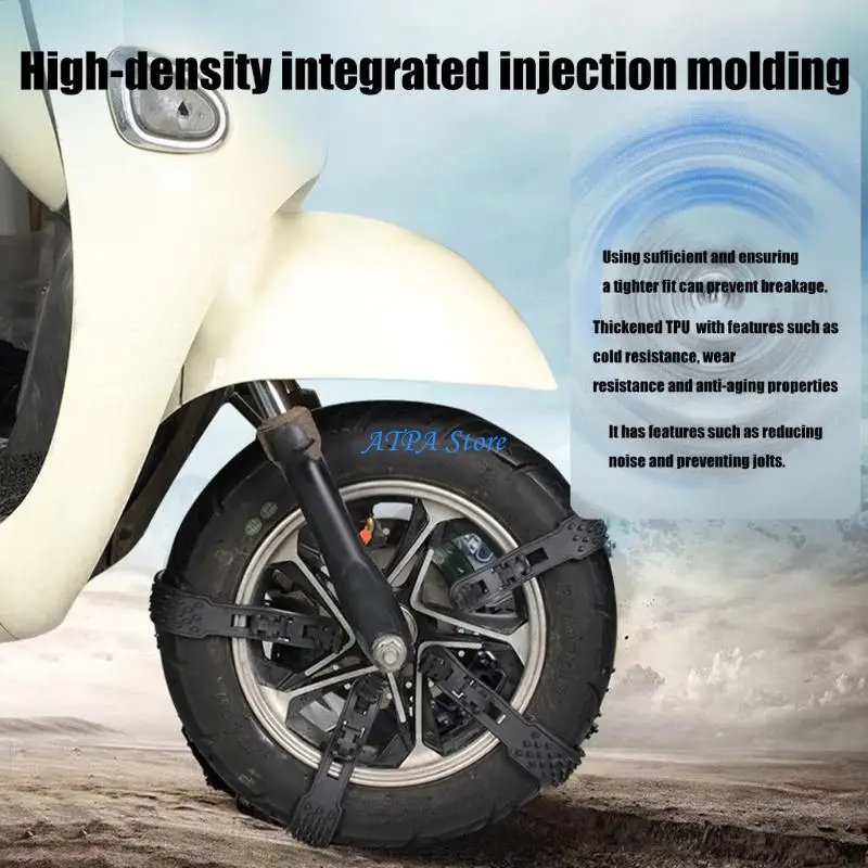 

U13C Winter Cycling Safety Fetters for Motorcycles Strengthened Grip Permanent Substance