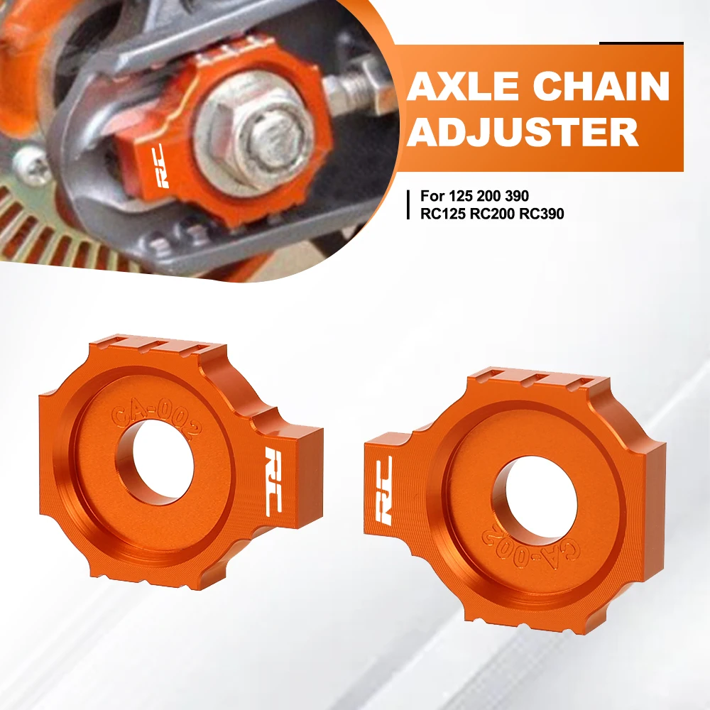 

Motorcycle CNC Aluminum Rear Fork Axle Blocks Chain Adjuster For 125 200 390 Duke RC 125 200 390 2011-2025 2024 2023 2022