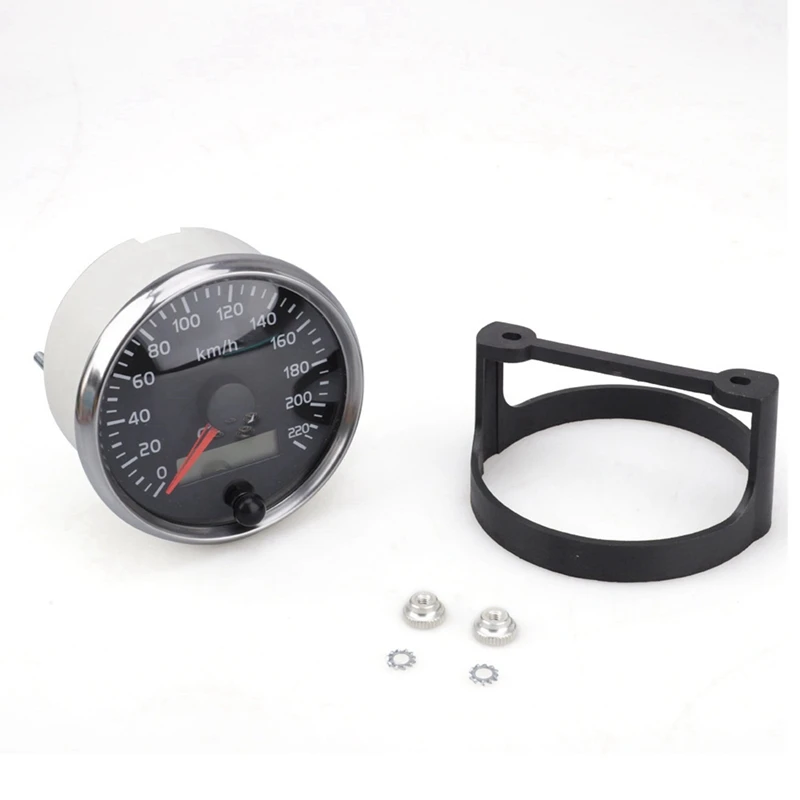 

2X CNSPEED Universal Speedometer 12V/24V Odometer 85Mm 220Km/H For Car Motorcycle LCD Tachometer