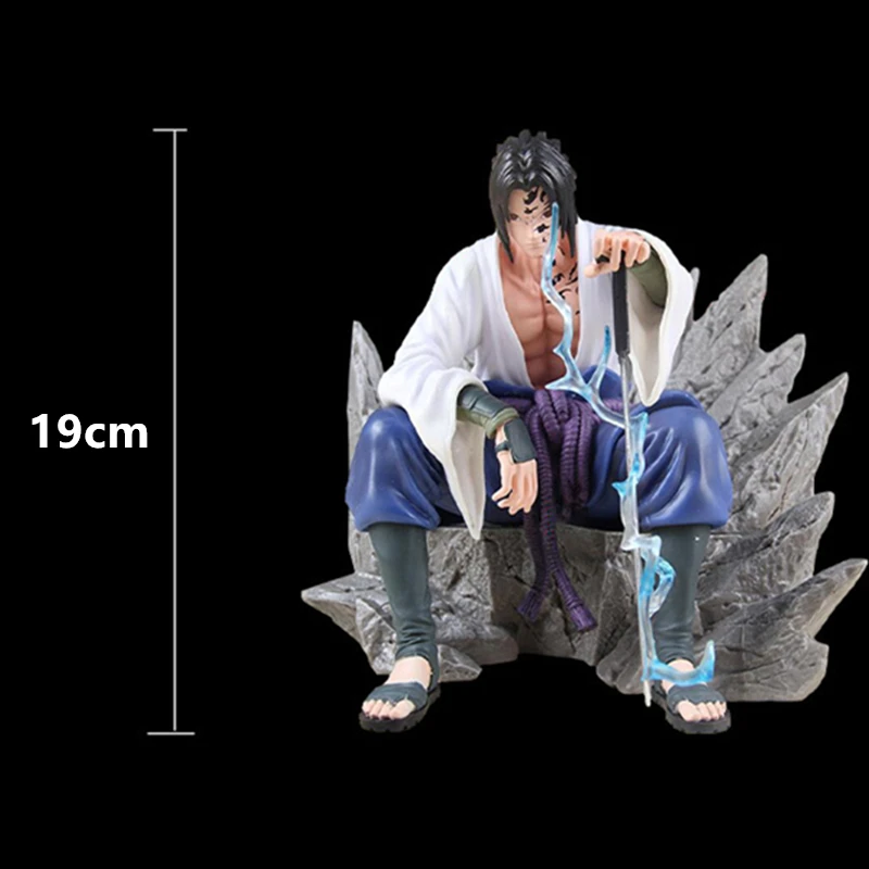 18 cm Naruto Anime Uchiha Sasuke Fluchensiegel PVC Modell Statue Sammlung Actionfigur sitzende Dekoration Ornamente Spielzeug Geschenk