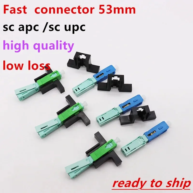 

50/100/200 PCS 53MM SC APC Fast Connector Field Connector SM FTTH Optical Fiber connector 53mm apc free shipping