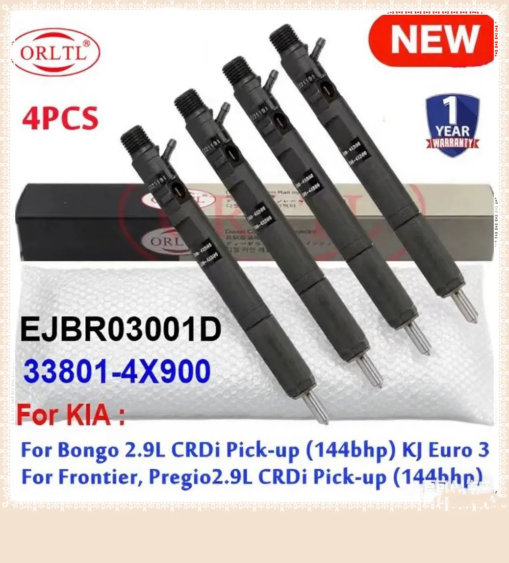 

4 шт. EJBR03001D 338014X900 дизельный топливный инжектор Common Rail 33801-4X900 для Delphi KIA Frontier Bongo 2.9L CRDi Euro 3