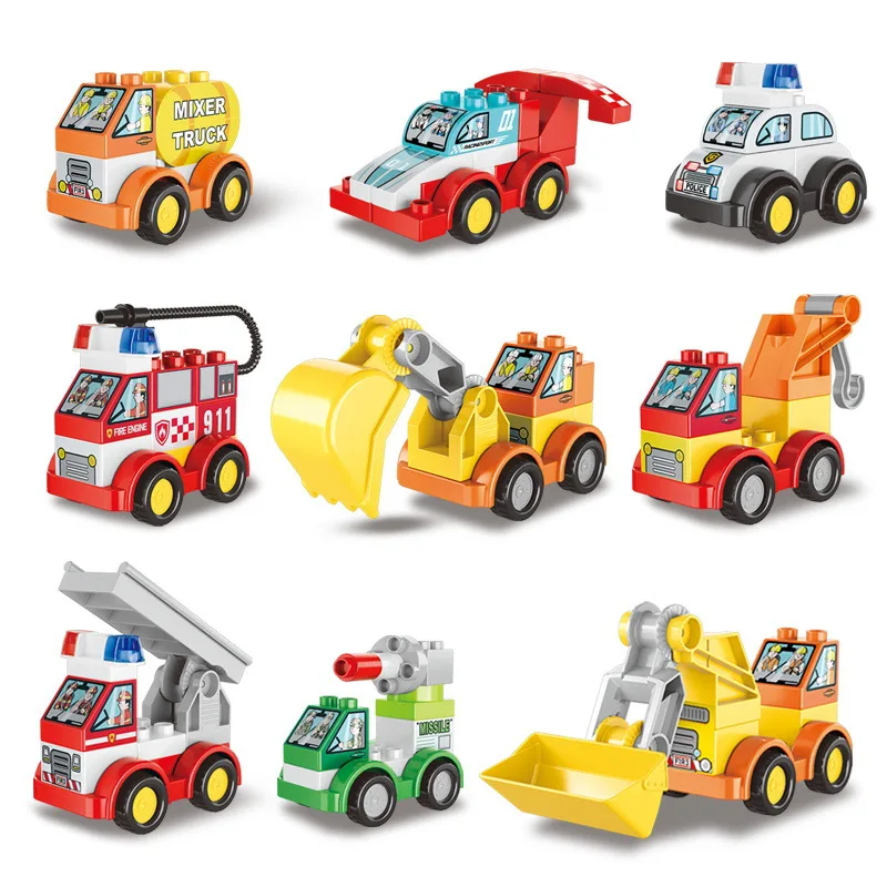 เข้ากันได้กับรถก่อสร้างขนาดใหญ่และรถขุดรุ่นต่างๆ บล็อกตัวต่อเพื่อการศึกษาสำหรับเด็ก
