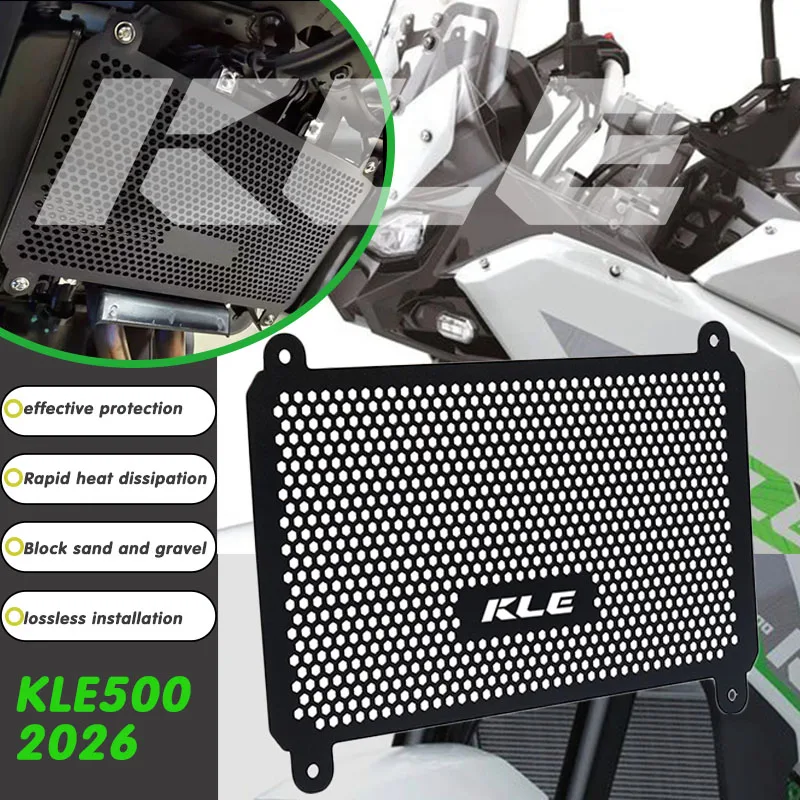 Passend für KLE500 KLE 500 2026 Motorrad-Kühlergrill-Abdeckungsschutz aus Edelstahl