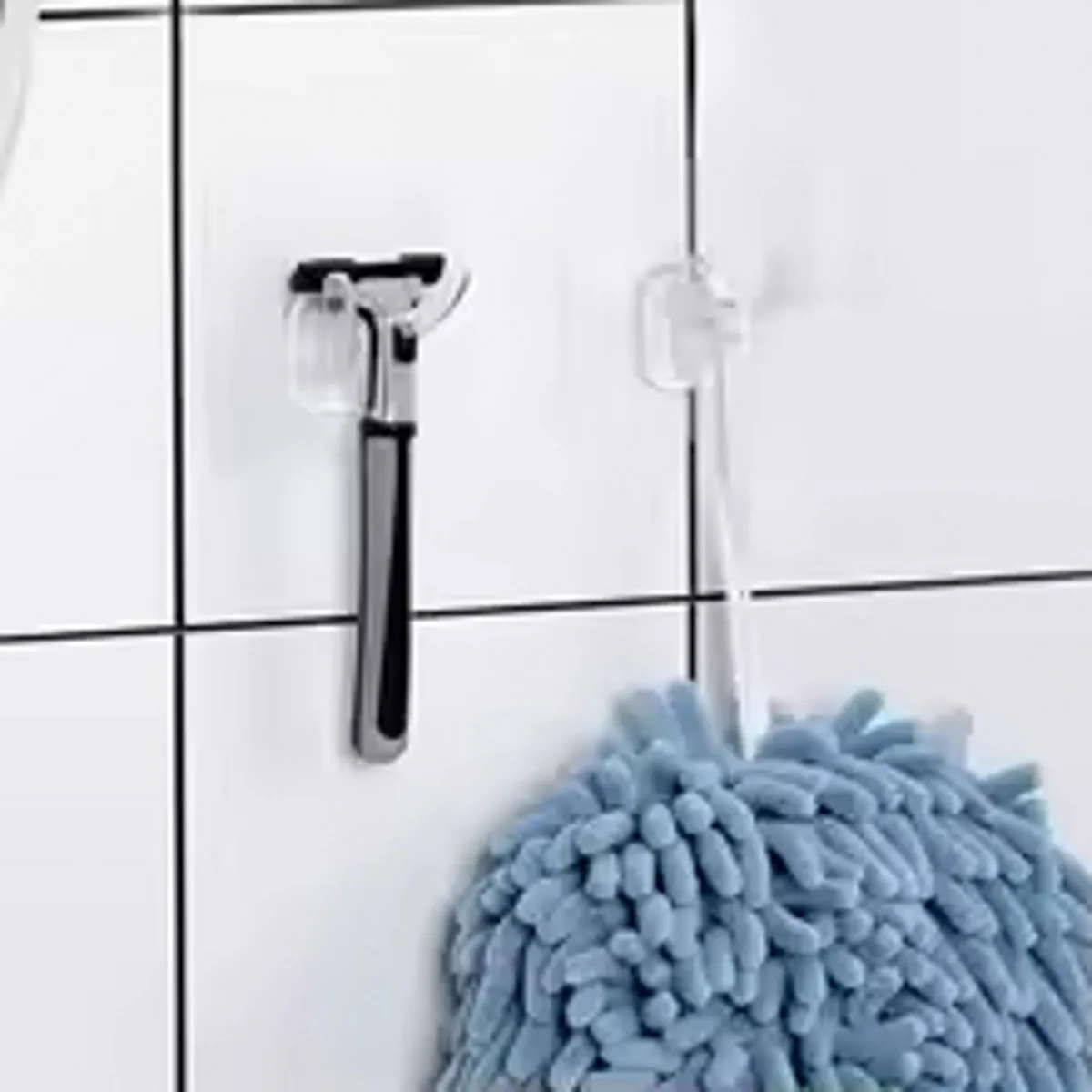 Picture 4: Adhesive Razor Hook Shaving Shaver Shelf Storage Holder for Bathroom Kitchen Organizer