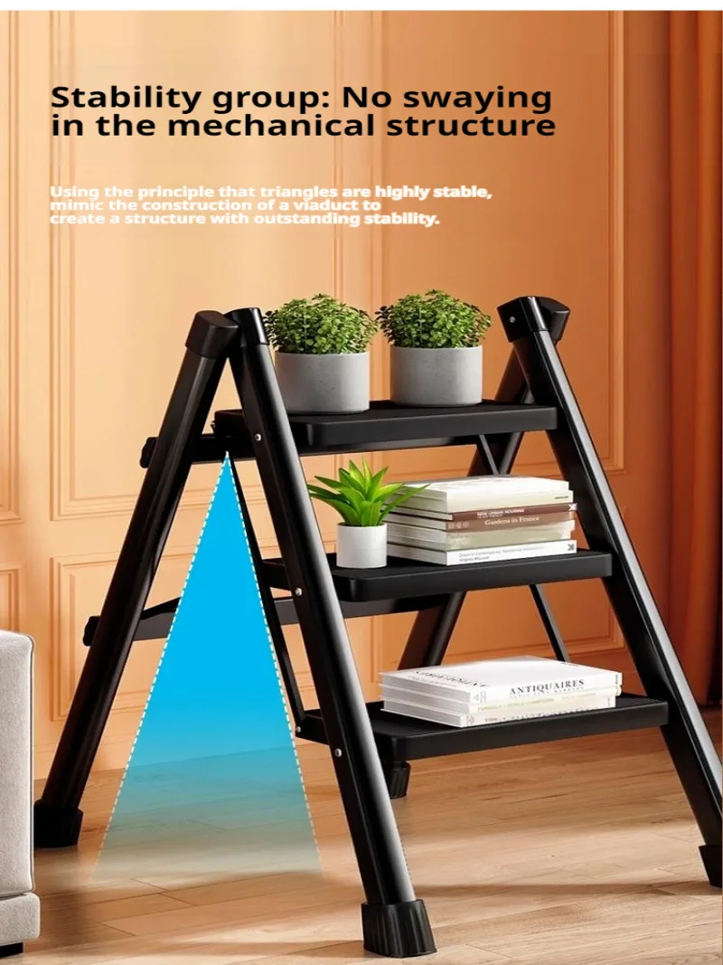 household Multi functional thickened folding ladder Free installation of portable indoor ladder