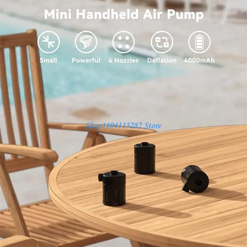 

Инструмент небольшого электрического инфляции с внутренней аккумулятором и 4 всасываемыми атмосферами воздушных матрасов и