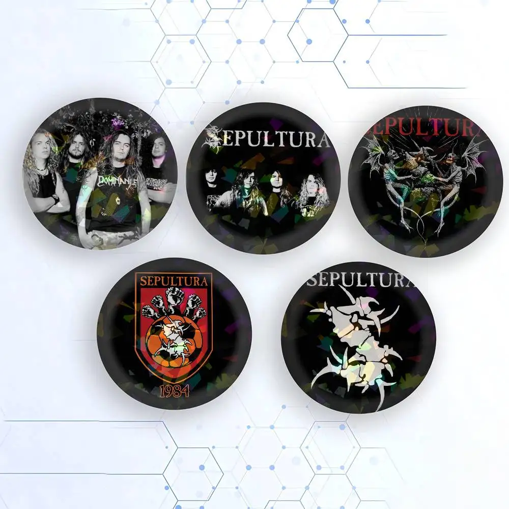 Sepulturas Rock Band Badge On Backpack Accessories Manga Icons Pins Round Cartoon Brooches For Clothes Bag Decor Gifts view 4