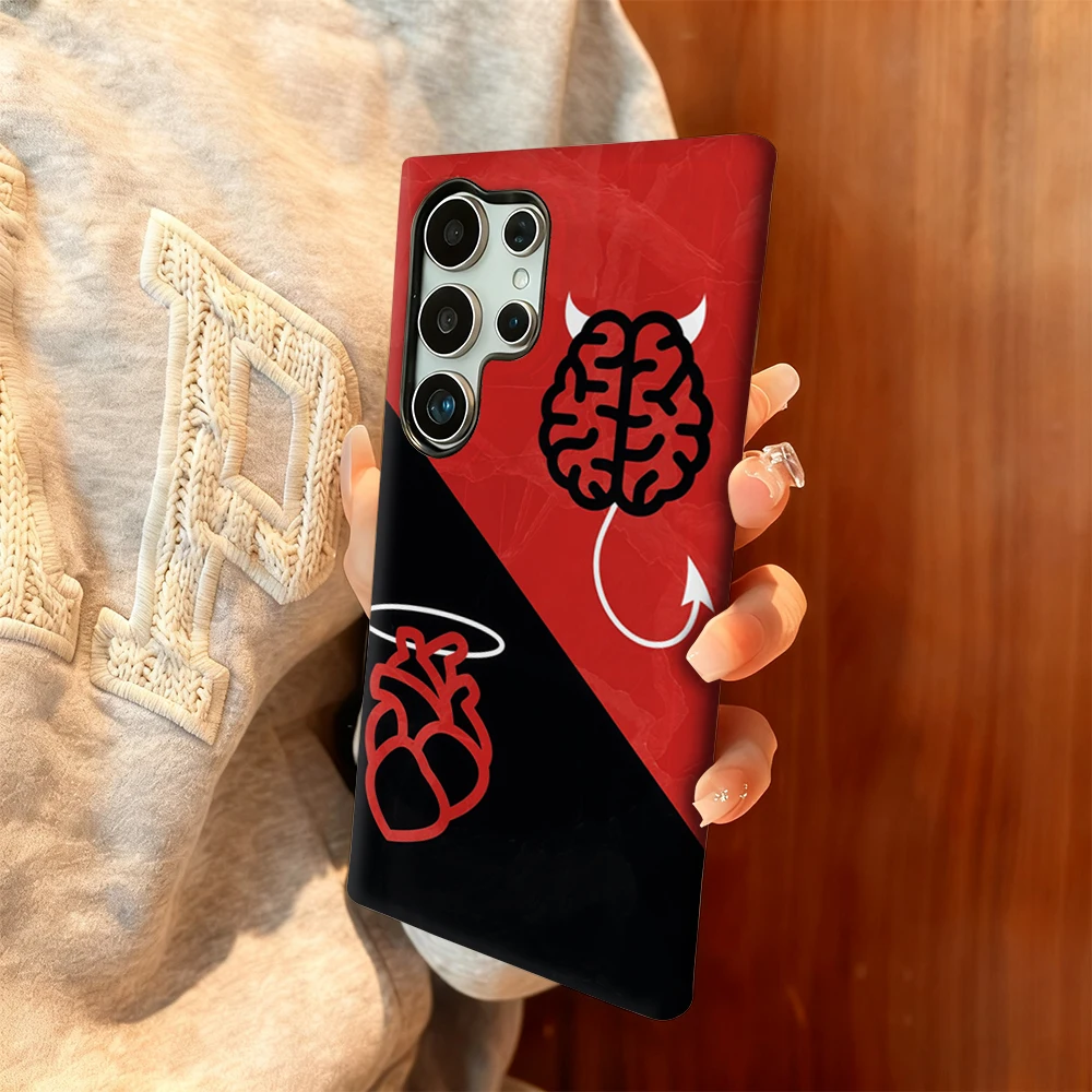 

Devil Mind & Angel Heart Phone Case for Samsung Galaxy S20 FE S22 S24 S25 Plus Ultra 4G 5G Luxury Double-layer Back Cover Funda