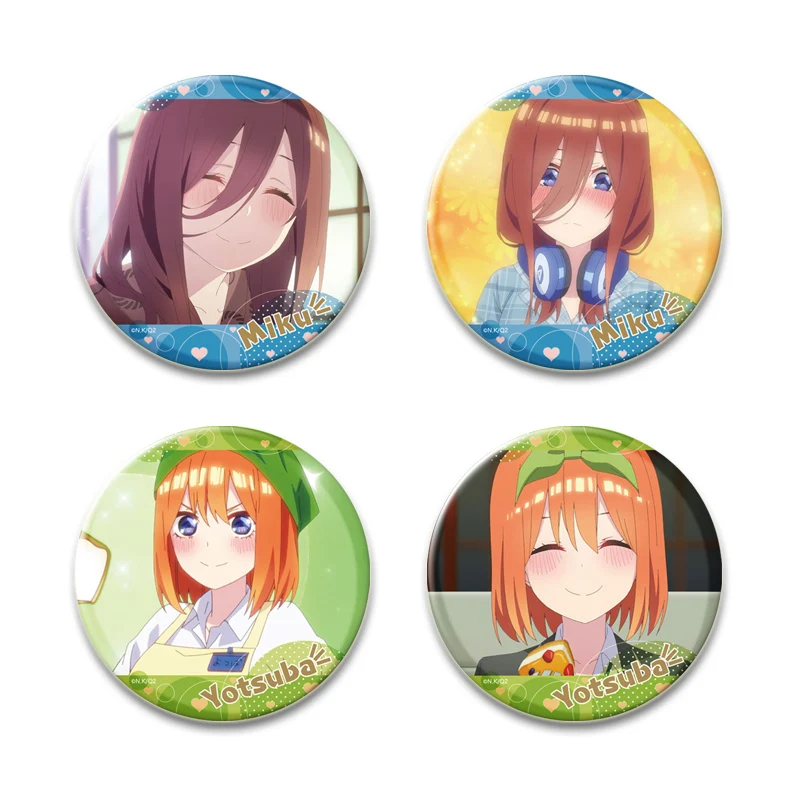 Anime The Quintessential Quintuplets Brooch Pin Cartoon Figure Nakano Yotsuba/Nino Button Pin Cosplay Souvenir Fans Gift Badge