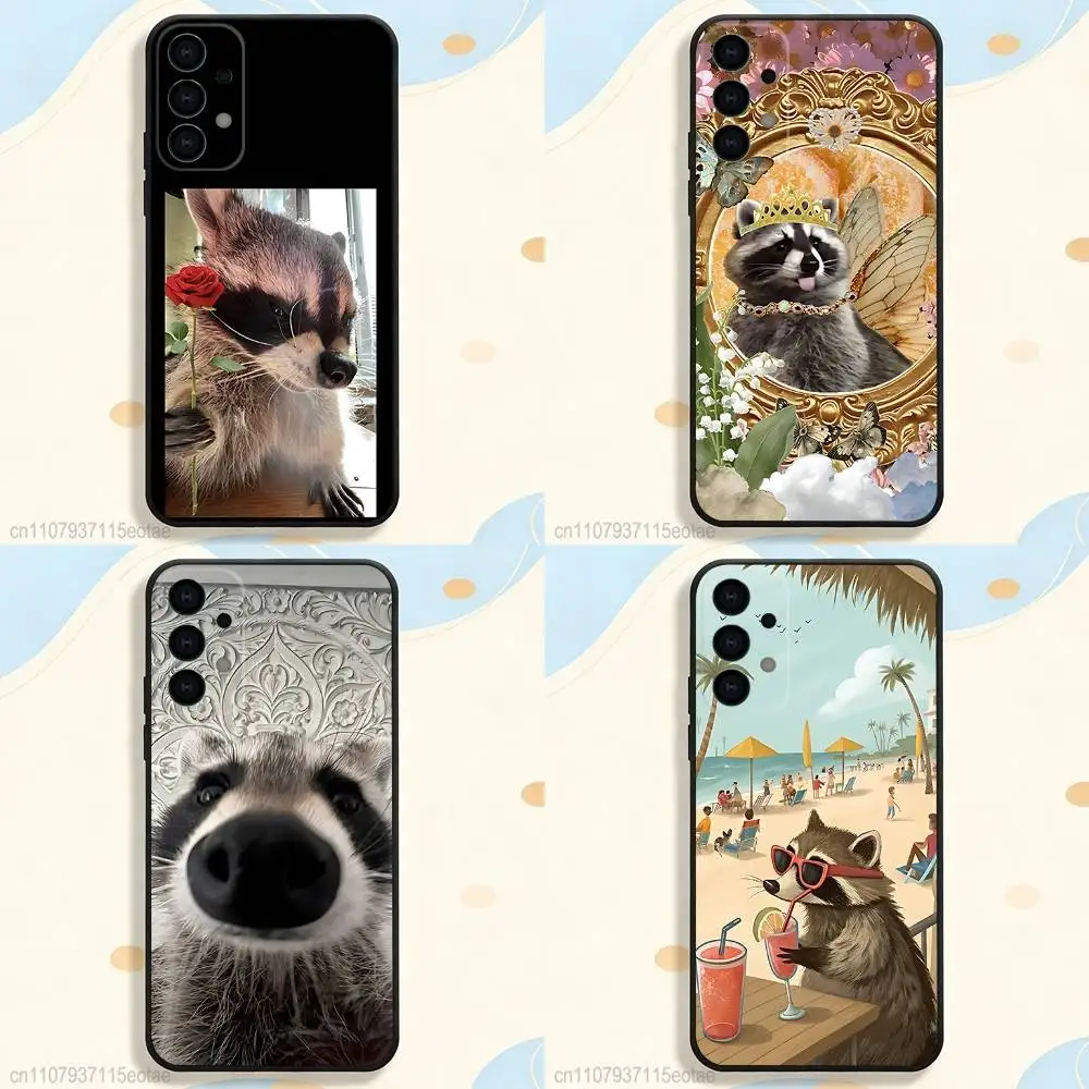 

Cute funny Raccoon animal Case for Samsung Galaxy S26 S21 S25 FE S24 S23 Ultra S20 S9 S22 Plus S10 TPU Cover