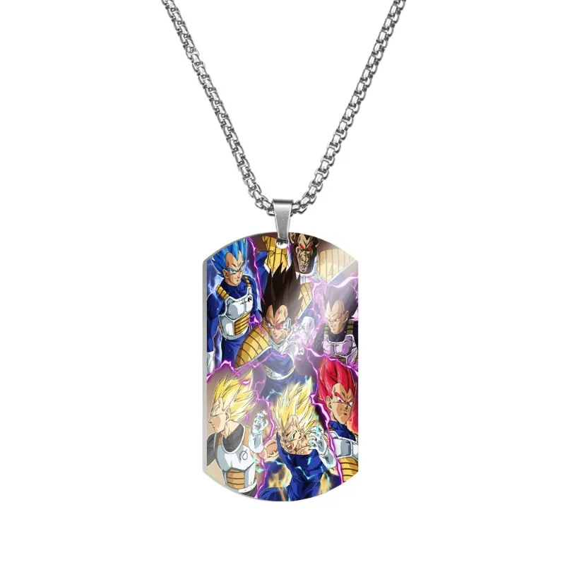 Dragon Ball Son Gohan Majin Buu Fashionable Metal Necklace for Men and Women High-Value Color-Printed Stainless Steel Bead Chain view 4