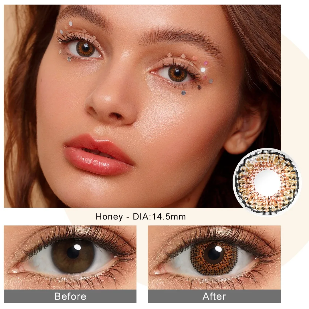 3 Tone Color Contact Lenses For Eyes Brown Contact Lens Beauty Pupilentes Cosmetic Eye Contacts Eye Color Lenses