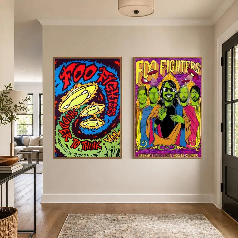 Rock Band Foo Fighters Poster Graphic Wall Art Poster HD Waterproof PP Paper Print for Bedroom Living Room Office Decor Gift